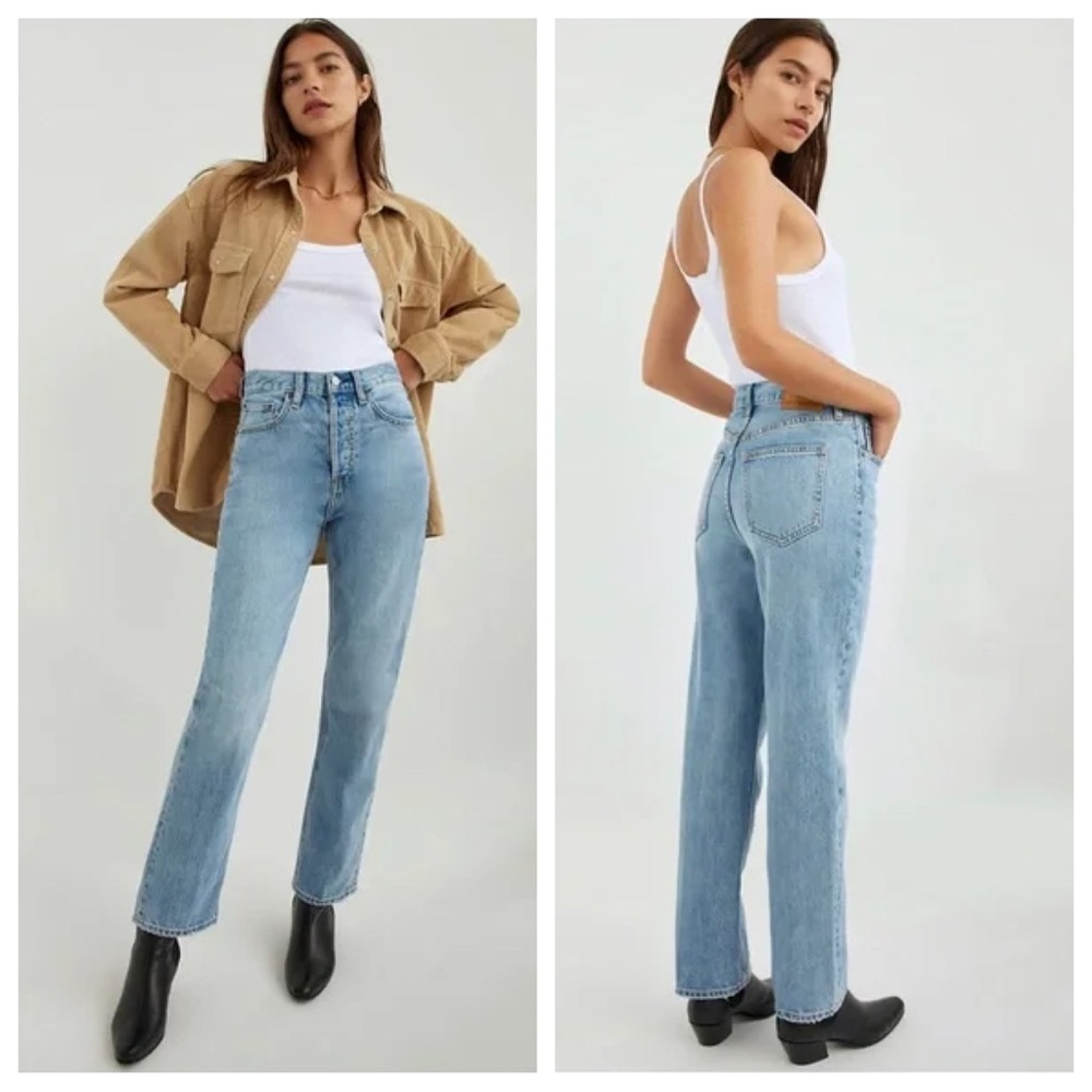 NWT Aritzia Denim Forum Joni High Rise Loose Jeans Picture This Bleu 27W 29L